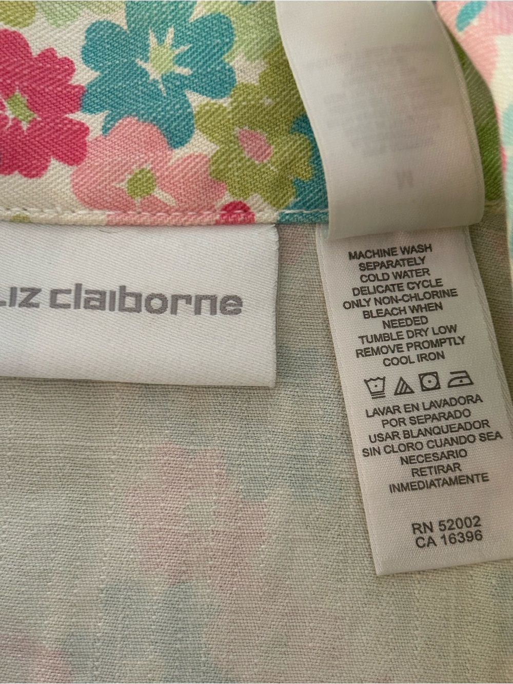 Liz Claiborne Pastel Floral Denim Jacket Vintage Y2K Girlcore Trucker Sz M EUC - Picture 9 of 16